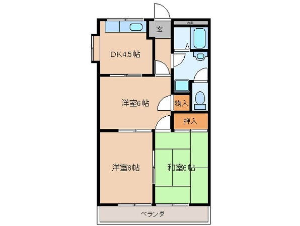 宮町駅 徒歩22分 1階の物件間取画像